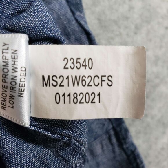 Peter Millar Sea Lore Chambray Hawaiian Shirt Mens Large Blue Tropical Stretch - Picture 5 of 8